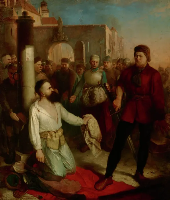 Framed Print : Decapitation of Samuel Zborowski, 1854. Creator: Wladyslaw Luszczkiewicz Framed Print : Decapitation of Samuel Zborowski, 1854. Creator: Wladyslaw Luszczkiewicz