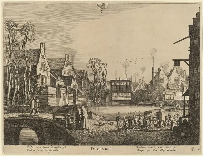 Framed Print : December. Creator: Jan van de Velde II Framed Print : December. Creator: Jan van de Velde II