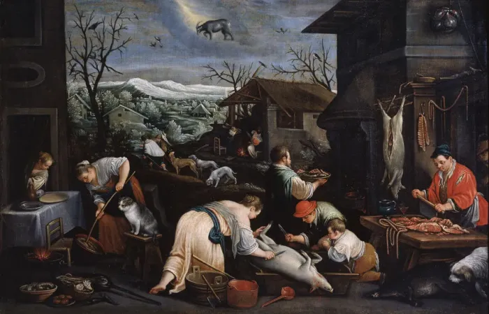 Framed Print : December (from the series The Seasons ), late 16th or early 17th century. Artist: Leandro Bassano Framed Print : December (from the series The Seasons ), late 16th or early 17th century. Artist: Leandro Bassano