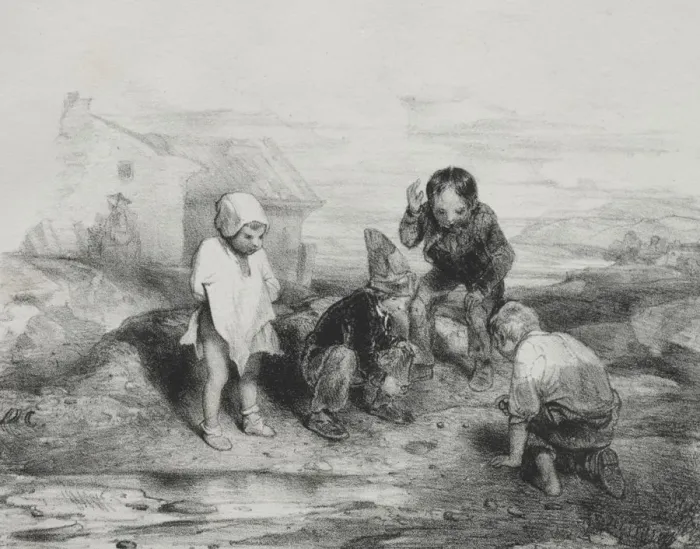 Framed Print : The Deciding Throw. Creator: Alexandre-Gabriel Decamps (French, 1803-1860) Framed Print : The Deciding Throw. Creator: Alexandre-Gabriel Decamps (French, 1803-1860)