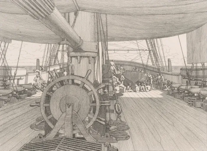 Framed Print : Deck of a Warship, ca. 1833. Creator: CW Eckersberg Framed Print : Deck of a Warship, ca. 1833. Creator: CW Eckersberg