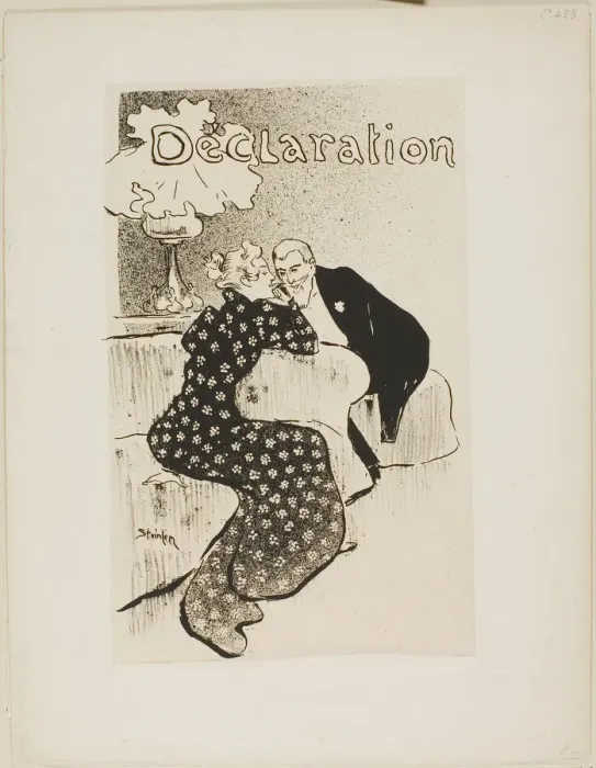 Framed Print : The Declaration, 1894. Creator: Theophile Alexandre Steinlen Framed Print : The Declaration, 1894. Creator: Theophile Alexandre Steinlen