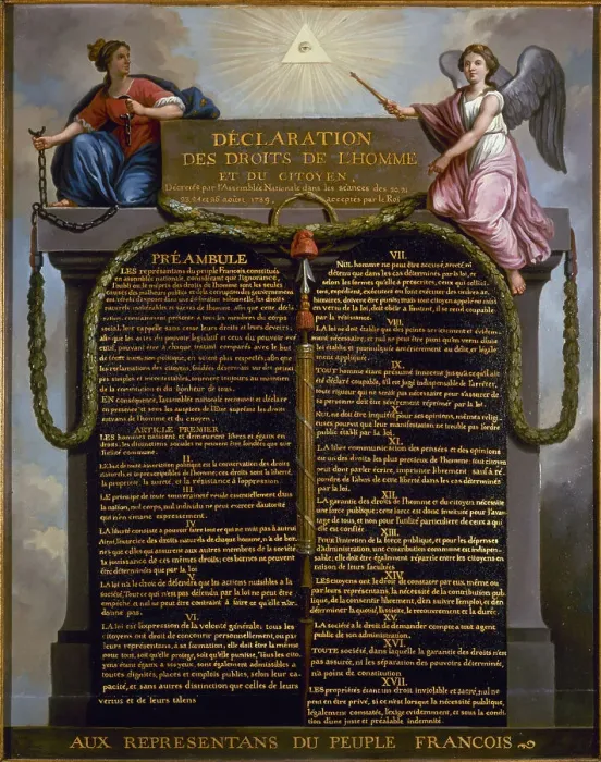 Framed Print : Declaration of the Rights of Man and of the Citizen, c1789. Creator: Jean Jacques Francois Le Barbier Framed Print : Declaration of the Rights of Man and of the Citizen, c1789. Creator: Jean Jacques Francois Le Barbier