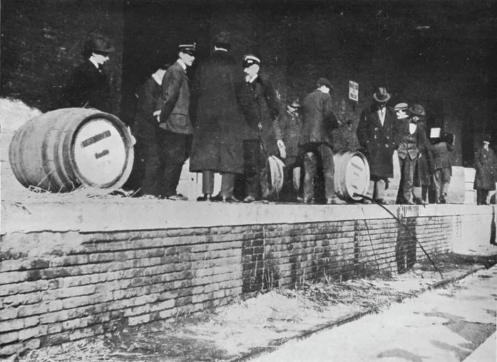 Framed Print : After the Declaration of War: German beer being run away at an Italian Customs store, 1915 Framed Print : After the Declaration of War: German beer being run away at an Italian Customs store, 1915