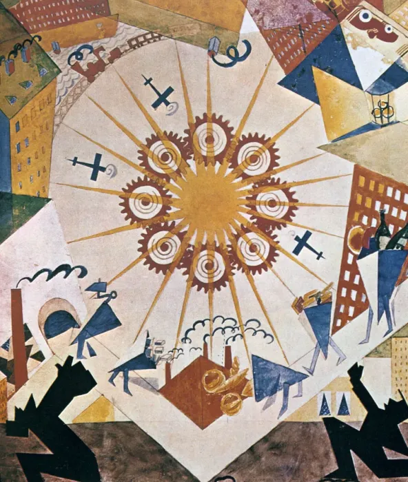Framed Print : Decor design for Mystery Bouffe, 1919. Artist: Vladimir Mayakovsky Framed Print : Decor design for Mystery Bouffe, 1919. Artist: Vladimir Mayakovsky