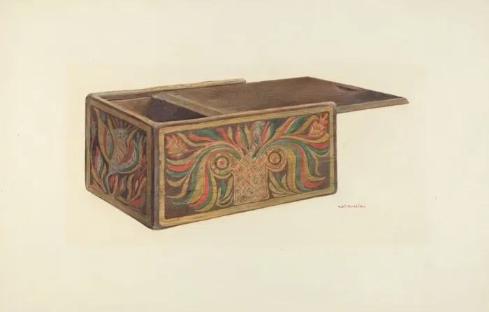Framed Print : Decorated Box, 1935 / 1942. Creator: Carl Strehlau Framed Print : Decorated Box, 1935 / 1942. Creator: Carl Strehlau