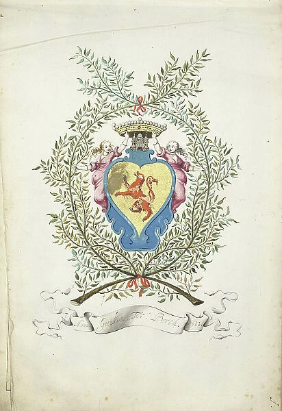 Decorated coat of arms of the Ter Borch family, 1660. Creator: Gesina ter Borch