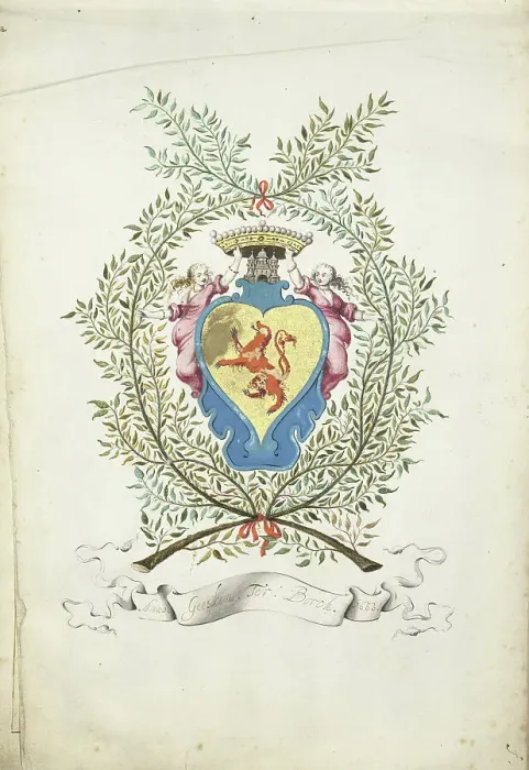 Framed Print : Decorated coat of arms of the Ter Borch family, 1660. Creator: Gesina ter Borch Framed Print : Decorated coat of arms of the Ter Borch family, 1660. Creator: Gesina ter Borch