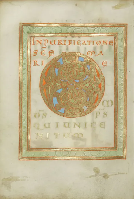 Framed Print : Decorated Incipit Page; Benedictional, about 1030-1040. Creator: Unknown Framed Print : Decorated Incipit Page; Benedictional, about 1030-1040. Creator: Unknown