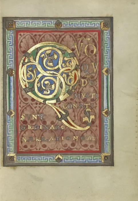 Framed Print : Decorated Incipit Page; Gospel Book, about 1120-1140. Creator: Unknown Framed Print : Decorated Incipit Page; Gospel Book, about 1120-1140. Creator: Unknown