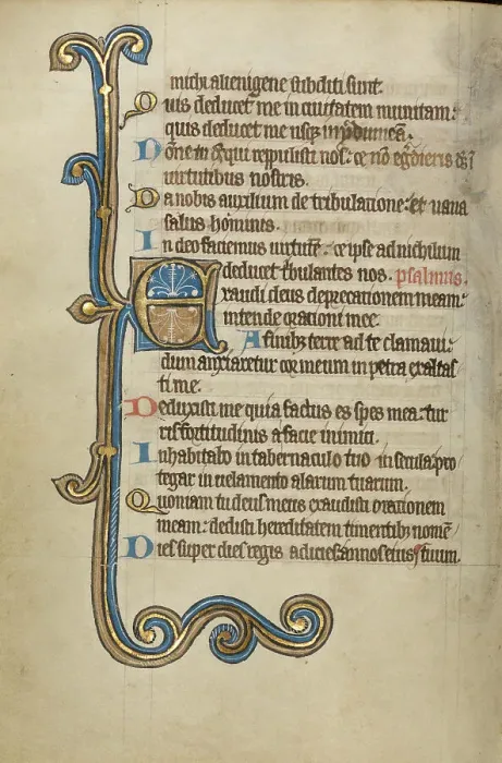 Framed Print : Decorated Initial E; Psalter, mid-1200s. Creator: Unknown Framed Print : Decorated Initial E; Psalter, mid-1200s. Creator: Unknown
