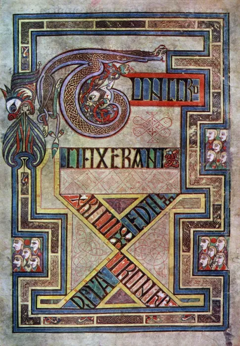 Framed Print : Decorated page, 800 AD, (20th century) Framed Print : Decorated page, 800 AD, (20th century)