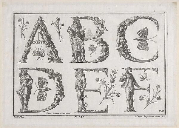 Decorated Roman alphabet, 18th century. 18th century. Creator: Jeremias Wachsmuth
