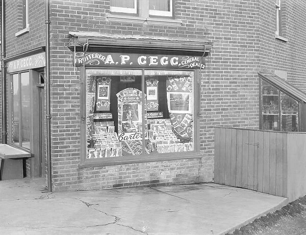 Decorated shop window of AP Gegg, c1935. Creator: Kirk & Sons of Cowes