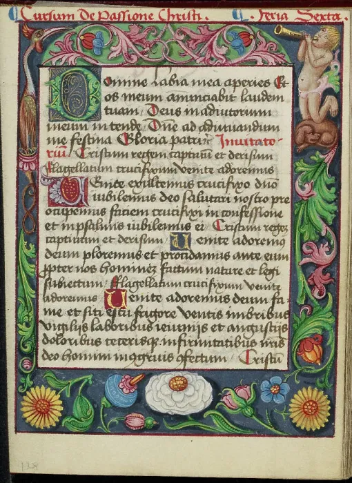 Framed Print : Decorated Text Page; Book of Hours, early 16th century. Creator: Unknown Framed Print : Decorated Text Page; Book of Hours, early 16th century. Creator: Unknown