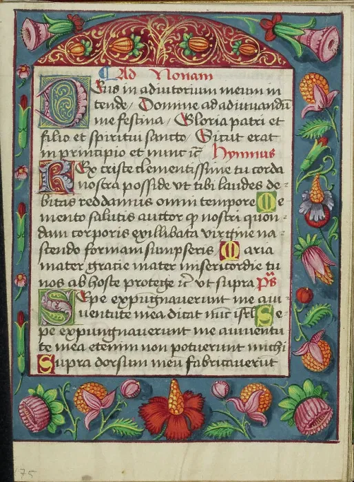 Framed Print : Decorated Text Page; Book of Hours, early 16th century. Creator: Unknown Framed Print : Decorated Text Page; Book of Hours, early 16th century. Creator: Unknown