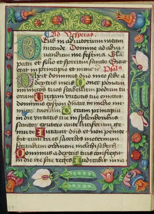 Framed Print : Decorated Text Page; Book of Hours, early 16th century. Creator: Unknown Framed Print : Decorated Text Page; Book of Hours, early 16th century. Creator: Unknown