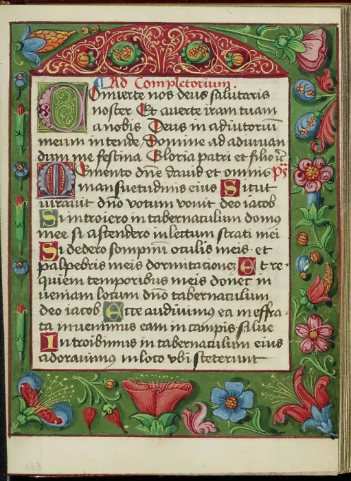 Framed Print : Decorated Text Page; Book of Hours, early 16th century. Creator: Unknown Framed Print : Decorated Text Page; Book of Hours, early 16th century. Creator: Unknown