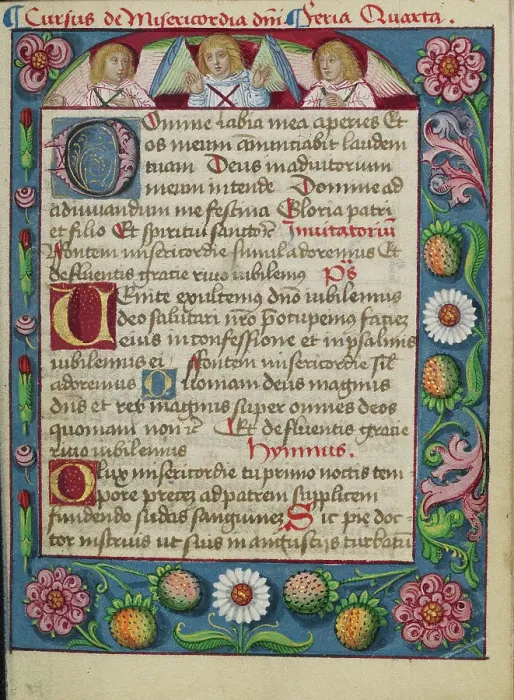 Framed Print : Decorated Text Page; Book of Hours, early 16th century. Creator: Unknown Framed Print : Decorated Text Page; Book of Hours, early 16th century. Creator: Unknown