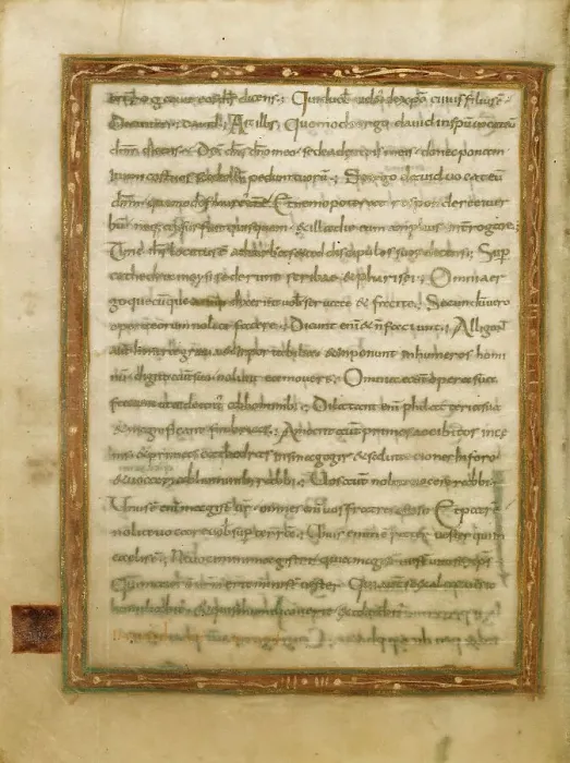 Framed Print : Decorated Text Page; Gospel Lectionary, early 9th century. Creator: Unknown Framed Print : Decorated Text Page; Gospel Lectionary, early 9th century. Creator: Unknown
