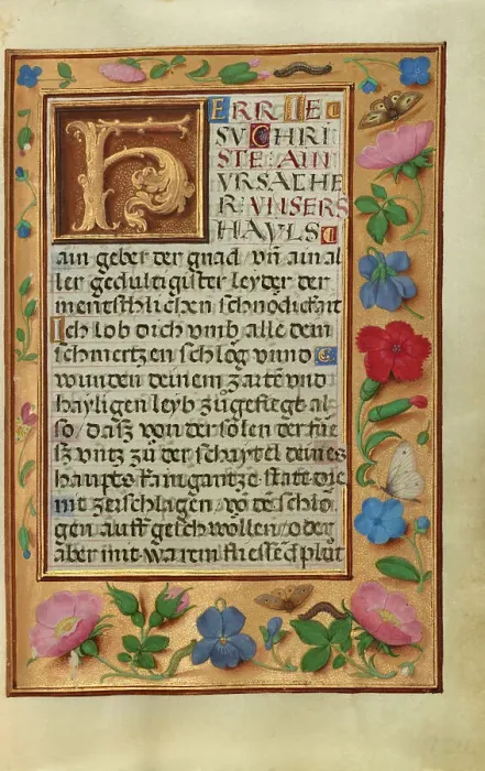 Framed Print : Decorated Text Page; Prayer Book of Cardinal Albrecht of Brandenburg, about 1525-1530. Creator: Unknown Framed Print : Decorated Text Page; Prayer Book of Cardinal Albrecht of Brandenburg, about 1525-1530. Creator: Unknown