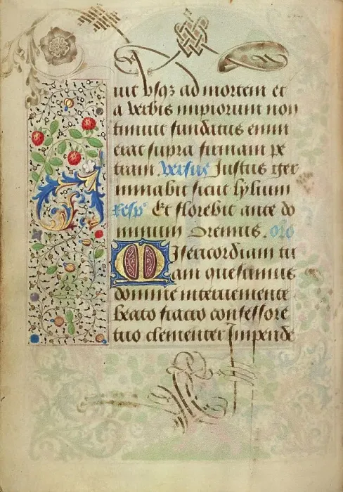 Framed Print : Decorated Text Page; Prayer Book of Charles the Bold, 1469. Creator: Nicolas Spierinc Framed Print : Decorated Text Page; Prayer Book of Charles the Bold, 1469. Creator: Nicolas Spierinc