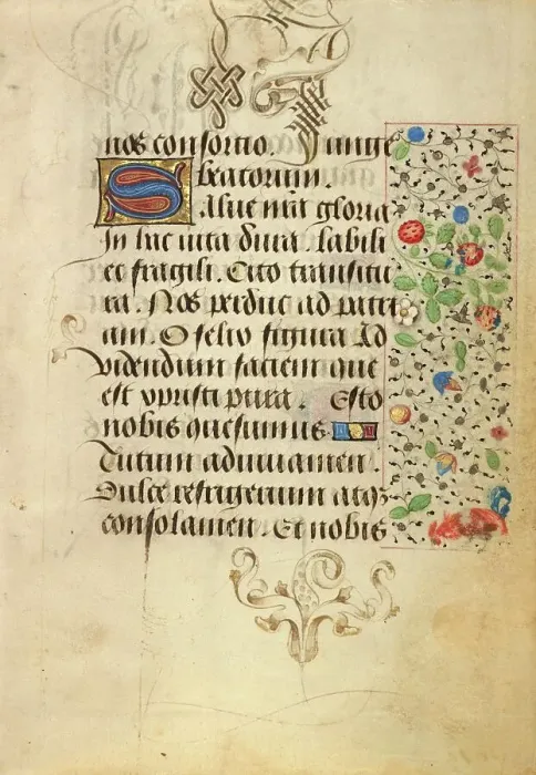 Framed Print : Decorated Text Page; Prayer Book of Charles the Bold, about 1471. Creator: Nicolas Spierinc Framed Print : Decorated Text Page; Prayer Book of Charles the Bold, about 1471. Creator: Nicolas Spierinc