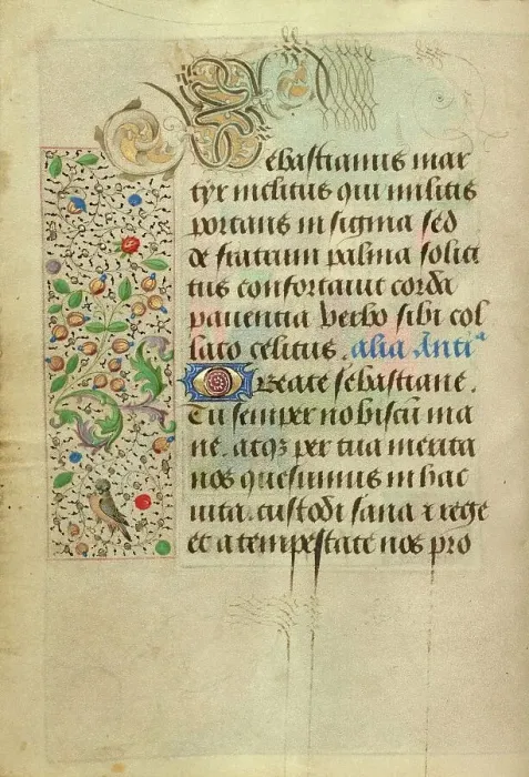 Framed Print : Decorated Text Page; Prayer Book of Charles the Bold, 1469. Creator: Nicolas Spierinc Framed Print : Decorated Text Page; Prayer Book of Charles the Bold, 1469. Creator: Nicolas Spierinc