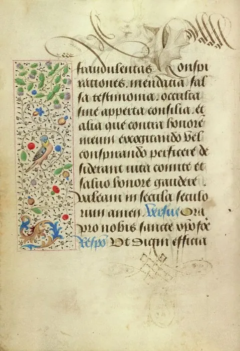 Framed Print : Decorated Text Page; Prayer Book of Charles the Bold, 1469. Creator: Nicolas Spierinc Framed Print : Decorated Text Page; Prayer Book of Charles the Bold, 1469. Creator: Nicolas Spierinc