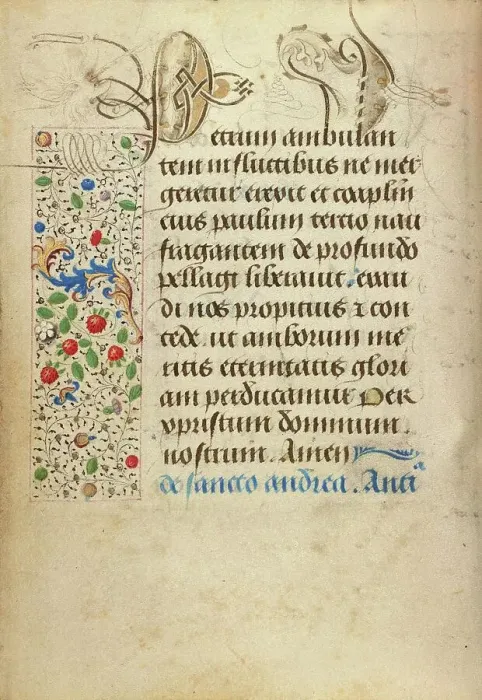 Framed Print : Decorated Text Page; Prayer Book of Charles the Bold, 1469. Creator: Nicolas Spierinc Framed Print : Decorated Text Page; Prayer Book of Charles the Bold, 1469. Creator: Nicolas Spierinc