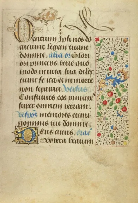 Framed Print : Decorated Text Page; Prayer Book of Charles the Bold, 1469. Creator: Nicolas Spierinc Framed Print : Decorated Text Page; Prayer Book of Charles the Bold, 1469. Creator: Nicolas Spierinc