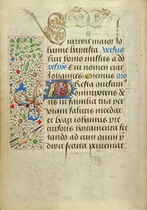 Framed Print : Decorated Text Page; Prayer Book of Charles the Bold, 1469. Creator: Nicolas Spierinc Framed Print : Decorated Text Page; Prayer Book of Charles the Bold, 1469. Creator: Nicolas Spierinc