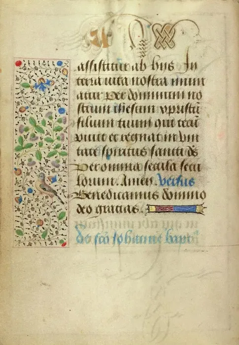 Framed Print : Decorated Text Page; Prayer Book of Charles the Bold, 1469. Creator: Nicolas Spierinc Framed Print : Decorated Text Page; Prayer Book of Charles the Bold, 1469. Creator: Nicolas Spierinc
