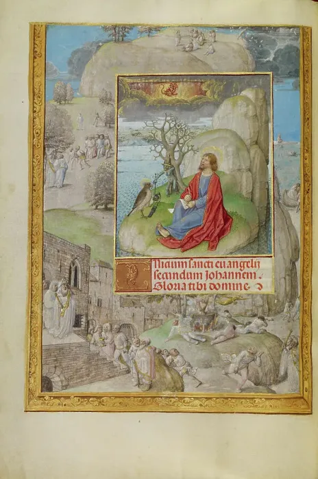 Framed Print : Decorated Text Page; Spinola Hours, about 1510-1520. Creator: Master of the Lubeck Bible