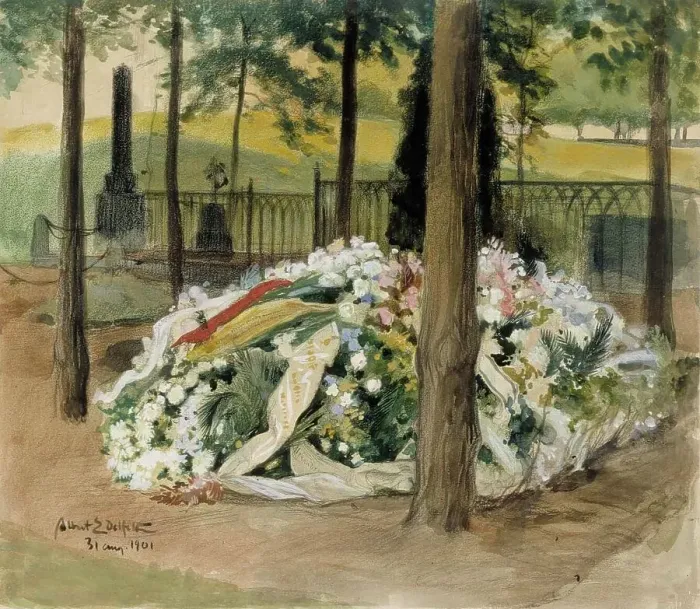 Framed Print : Each Decorated Tomb of Alexandra Edelfelt, 1901. Creator: Albert Edelfelt Framed Print : Each Decorated Tomb of Alexandra Edelfelt, 1901. Creator: Albert Edelfelt