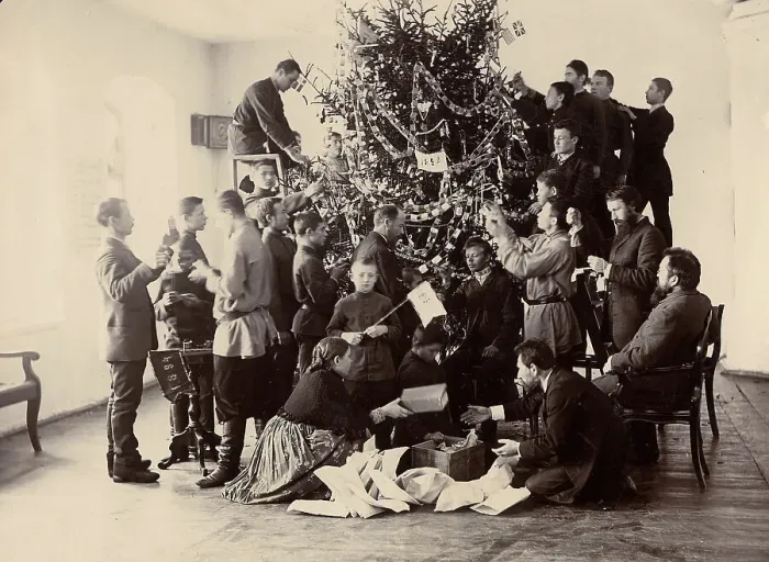 Framed Print : Decorating the Christmas tree at the Krasnoyarsk Teachers Seminary, 1894. Creator: Lukhtanska Framed Print : Decorating the Christmas tree at the Krasnoyarsk Teachers Seminary, 1894. Creator: Lukhtanska