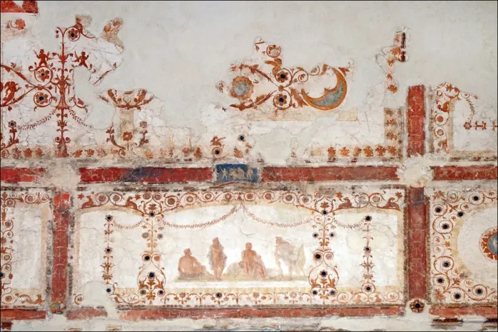 Framed Print : Detail of decoration in the Domus Aurea in Rome, 64-68 AC. Artist: Classical Antiquities Framed Print : Detail of decoration in the Domus Aurea in Rome, 64-68 AC. Artist: Classical Antiquities