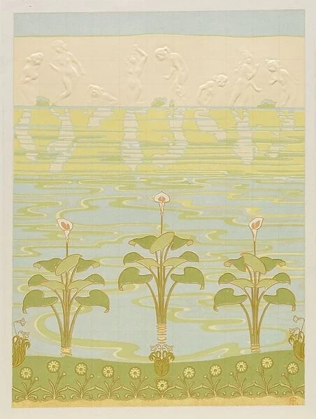 Decoration in Enameled Tiles for Bathroom, 1898. Creator: Felix Albert Anthyme Aubert (French