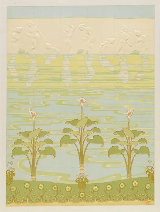 Framed Print : Decoration in Enameled Tiles for Bathroom, 1898. Creator: Felix Albert Anthyme Aubert (French Framed Print : Decoration in Enameled Tiles for Bathroom, 1898. Creator: Felix Albert Anthyme Aubert (French