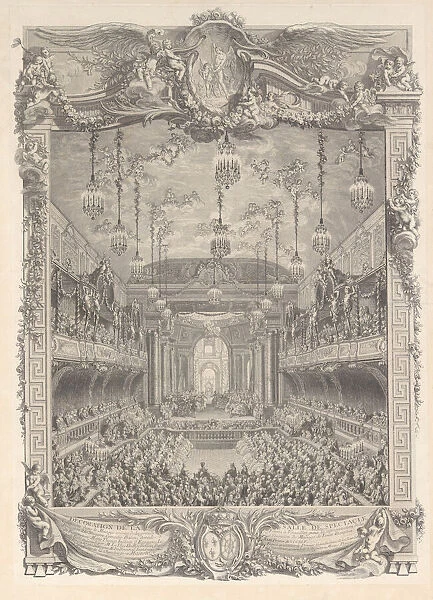Decoration de la salle de spectacle construite a Versailles pour la representation de