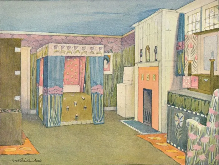 Framed Print : The Decoration of a Small Bedroom, c1899. Artist: Mackay Hugh Baillie Scott Framed Print : The Decoration of a Small Bedroom, c1899. Artist: Mackay Hugh Baillie Scott