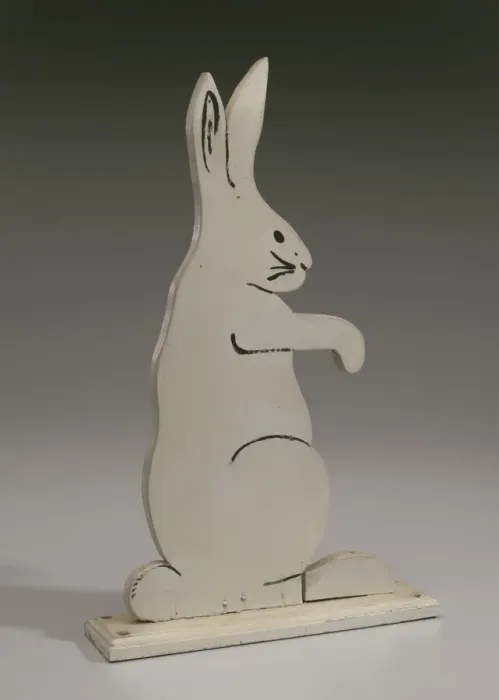 Framed Print : Decorative bunny from the porch of the Powell family vacation cottage, mid 20th century Framed Print : Decorative bunny from the porch of the Powell family vacation cottage, mid 20th century
