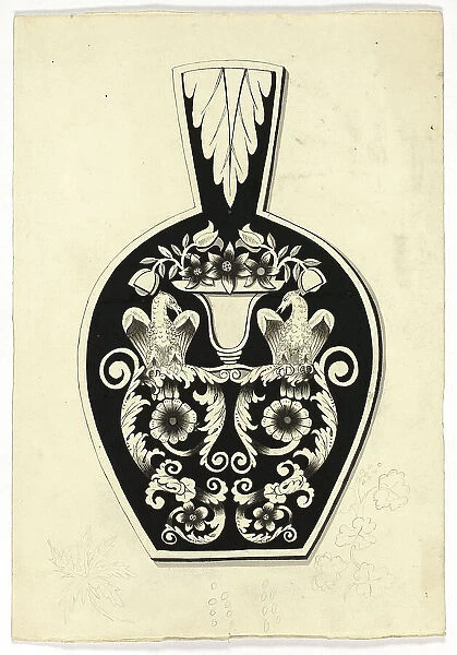 Decorative Design with Two Eagles, n.d. Creator: Unknown