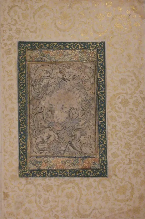 Framed Print : Decorative Drawing, first half 15th century. Creator: Unknown Framed Print : Decorative Drawing, first half 15th century. Creator: Unknown