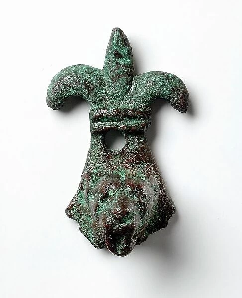 Decorative Element with Fleur de Lis and Lion's Head, Roman Period (30 BCE-395 CE) or later. Creator: Unknown