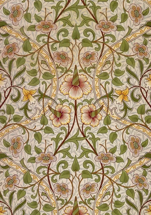 Framed Print : Decorative fabric, 1876-1890. Creator: Morris, William, Morris Tapestry Works (1834-1896) Framed Print : Decorative fabric, 1876-1890. Creator: Morris, William, Morris Tapestry Works (1834-1896)
