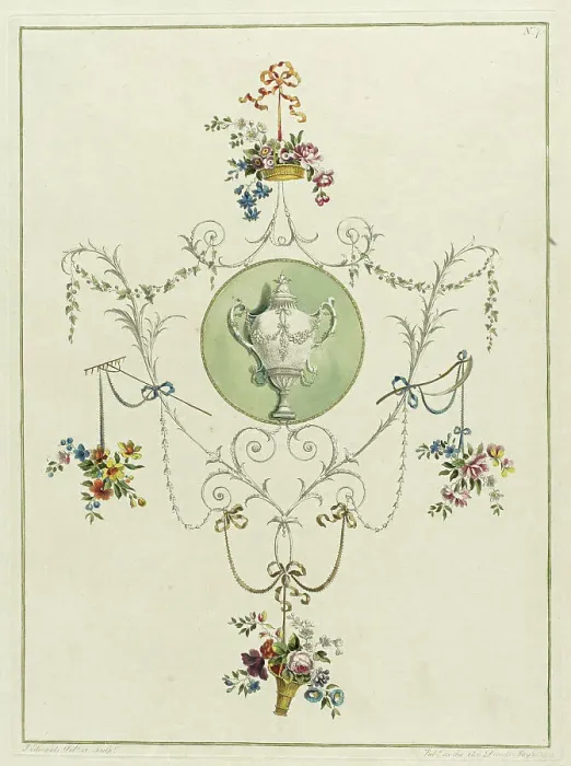 Framed Print : Decorative Floral Print, from A Collection of Flowers Drawn after Nature, 1793. Creator: John Edwards Framed Print : Decorative Floral Print, from A Collection of Flowers Drawn after Nature, 1793. Creator: John Edwards