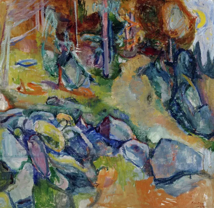 Framed Print : Decorative Landscape, 1909. Creator: Ludvig Karsten Framed Print : Decorative Landscape, 1909. Creator: Ludvig Karsten