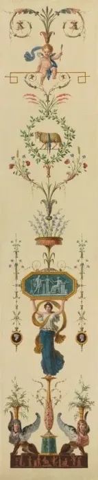 Framed Print : Decorative Panel, 1790s. Creator: Pierre Rousseau (French, 1751-1829) Framed Print : Decorative Panel, 1790s. Creator: Pierre Rousseau (French, 1751-1829)