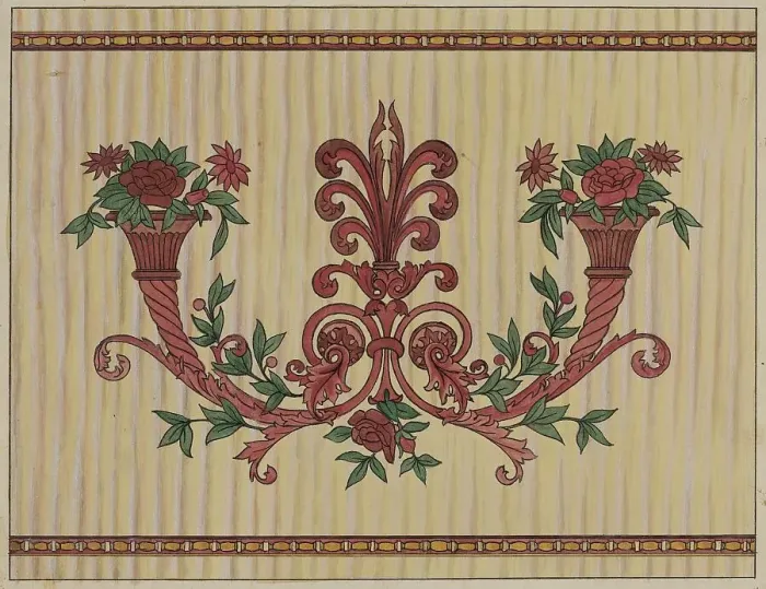Framed Print : Decorative Panel from Rail Car Interior, c. 1936. Creator: Wellington Blewett Framed Print : Decorative Panel from Rail Car Interior, c. 1936. Creator: Wellington Blewett